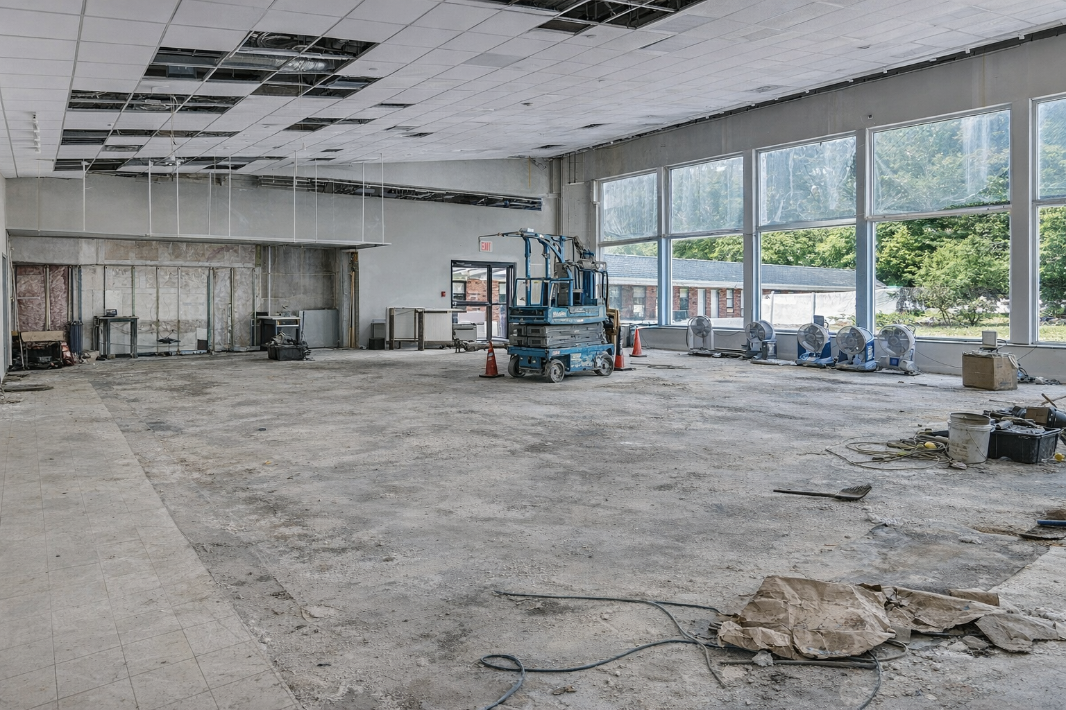 Construction in progress at gym site